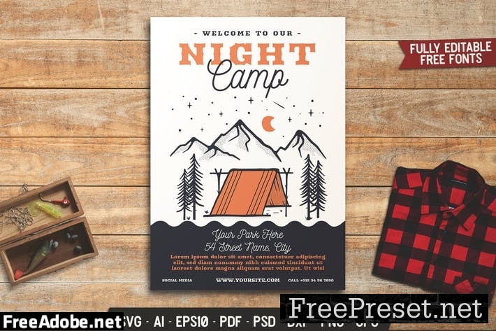 Summer Night Camp Flyer PBAP8YF