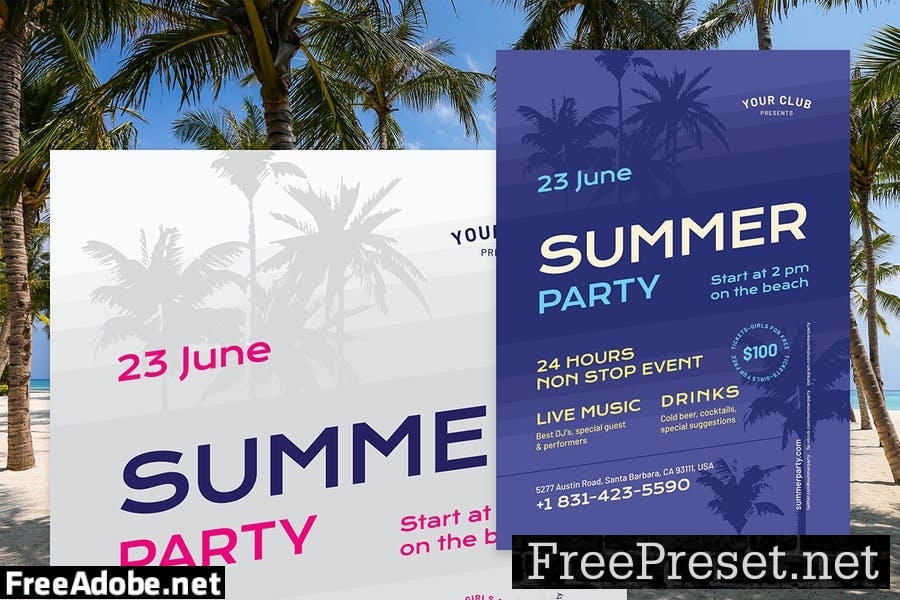 Summer Poster Template 3GPB7BG