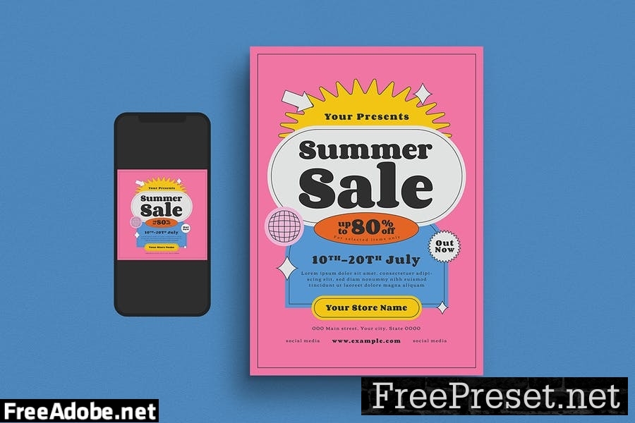 Summer Sale Flyer Set