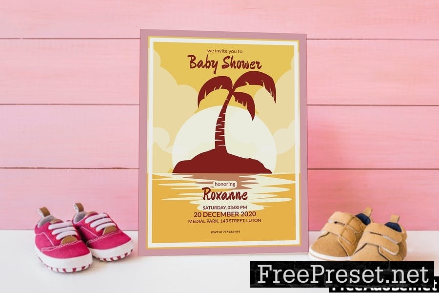 Sunset Island - Baby Shower Invitation