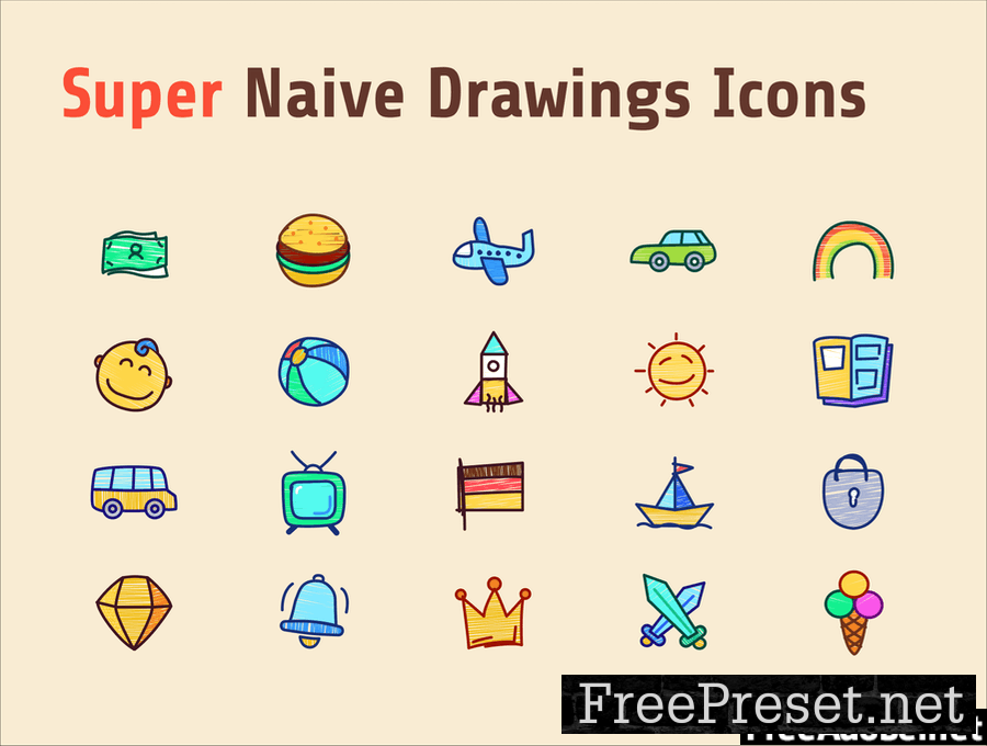 Super Naive drawings icons