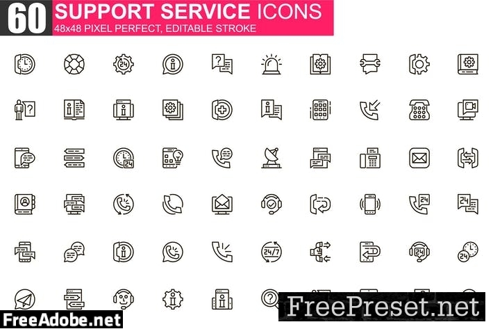 Support Service Thin Line Icons Pack M5KRRPZ