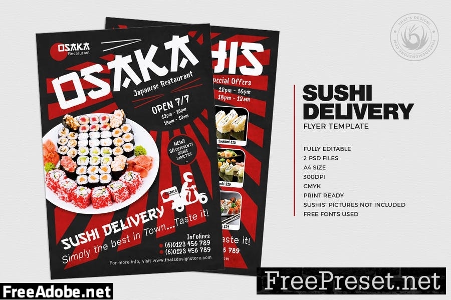 Sushi Delivery Flyer Template