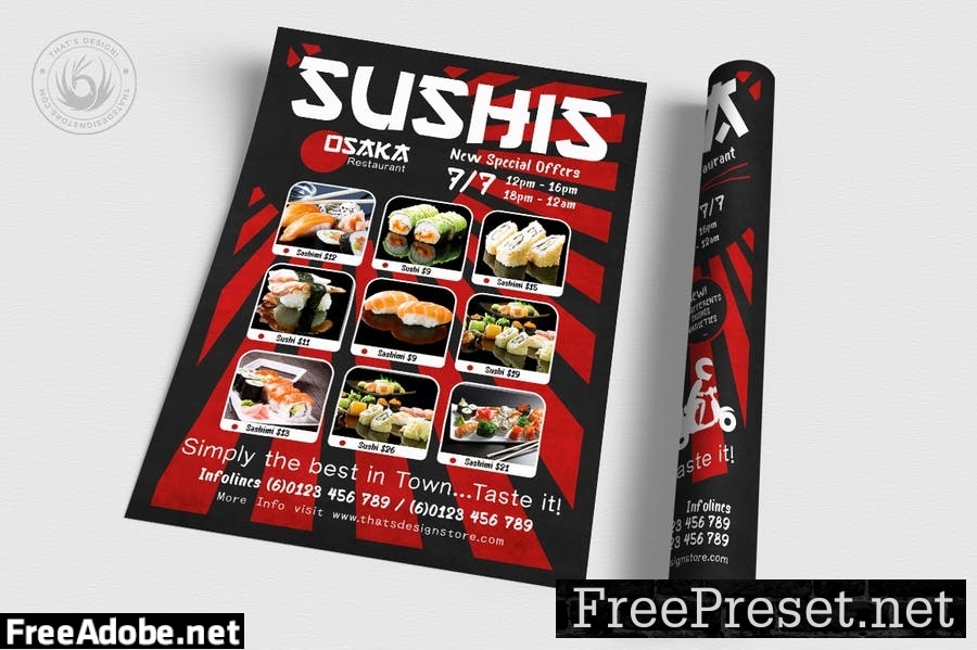 Sushi Delivery Flyer Template