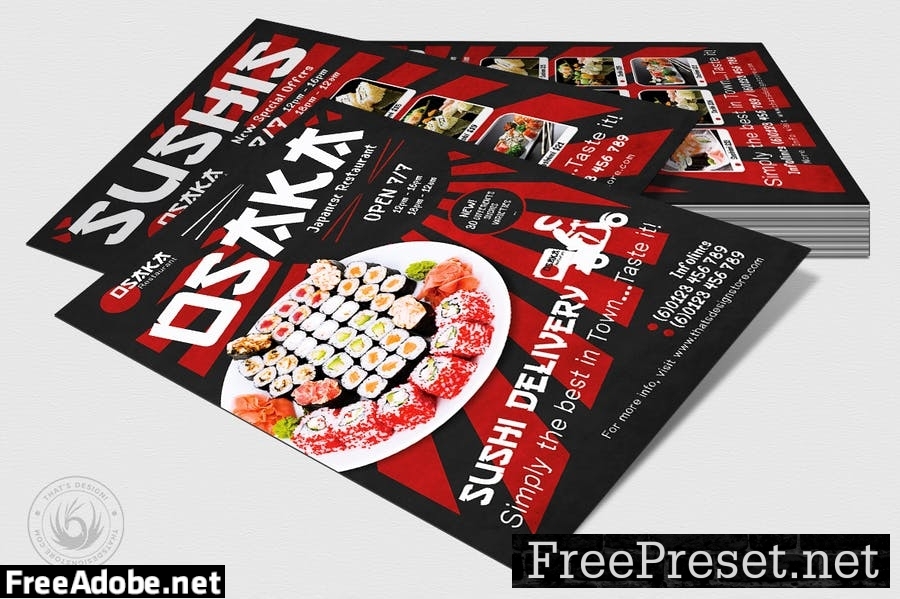 Sushi Delivery Flyer Template