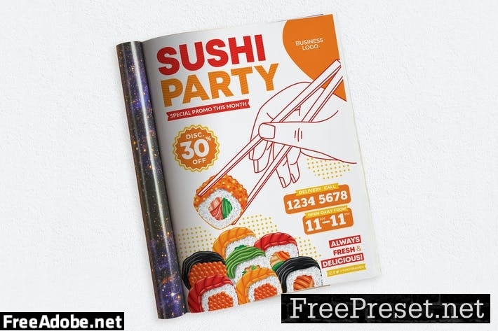 Sushi Party Ads Magazine TS9NP9Q