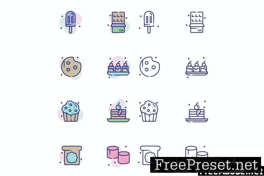 Sweet and Dessert Icon Pack