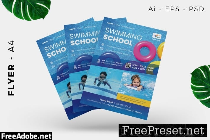 Swimming Pool Flyer Design DFZQ7V5