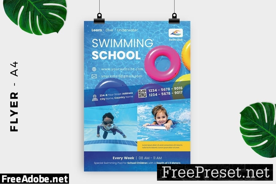 Swimming Pool Flyer Design