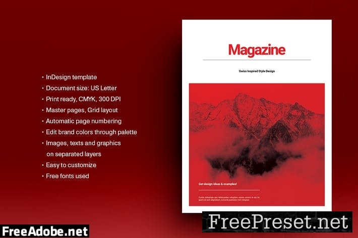 Swiss Style Magazine Template E4TA8VF