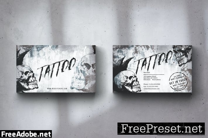 Tattoo Grunge Business Card Design 4GETNEX