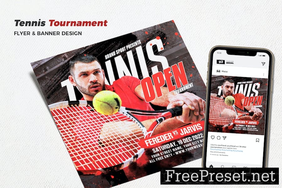 Tennis Tournament Event Flyer KVXZLDN