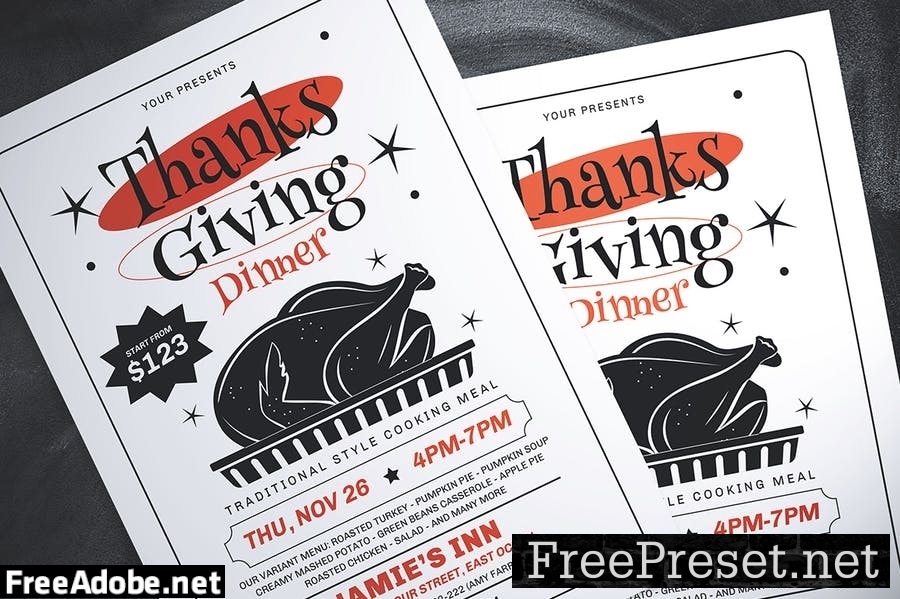 Thanksgiving Dinner Flyer F8EX3JX