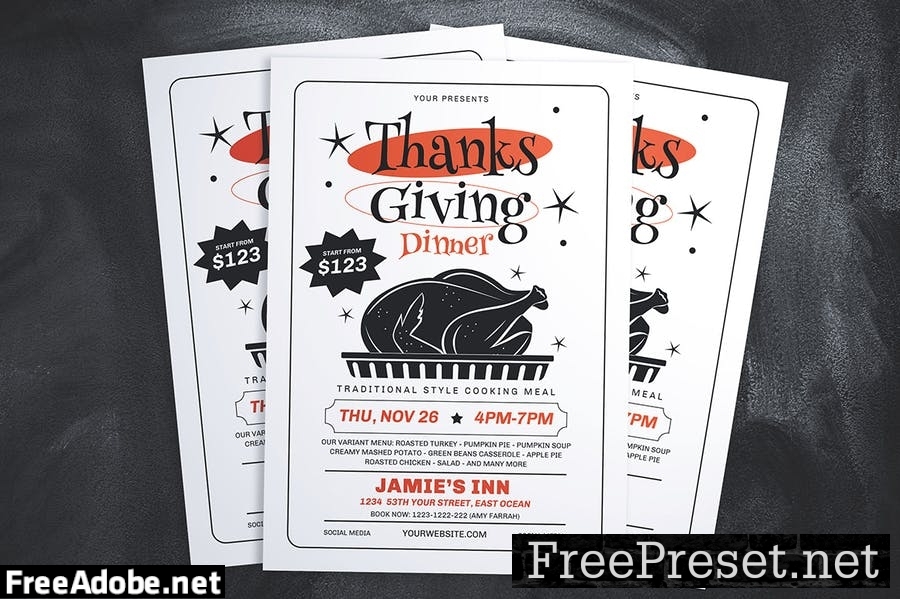 Thanksgiving Dinner Flyer F8EX3JX