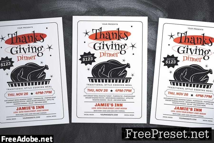 Thanksgiving Dinner Flyer F8EX3JX