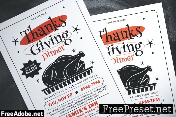 Thanksgiving Dinner Flyer F8EX3JX