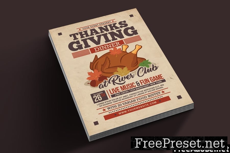 Thanksgiving Dinner Flyer QAZ7TZ2