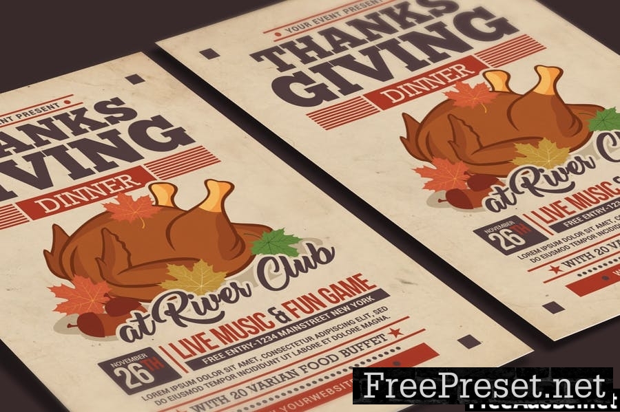 Thanksgiving Dinner Flyer QAZ7TZ2