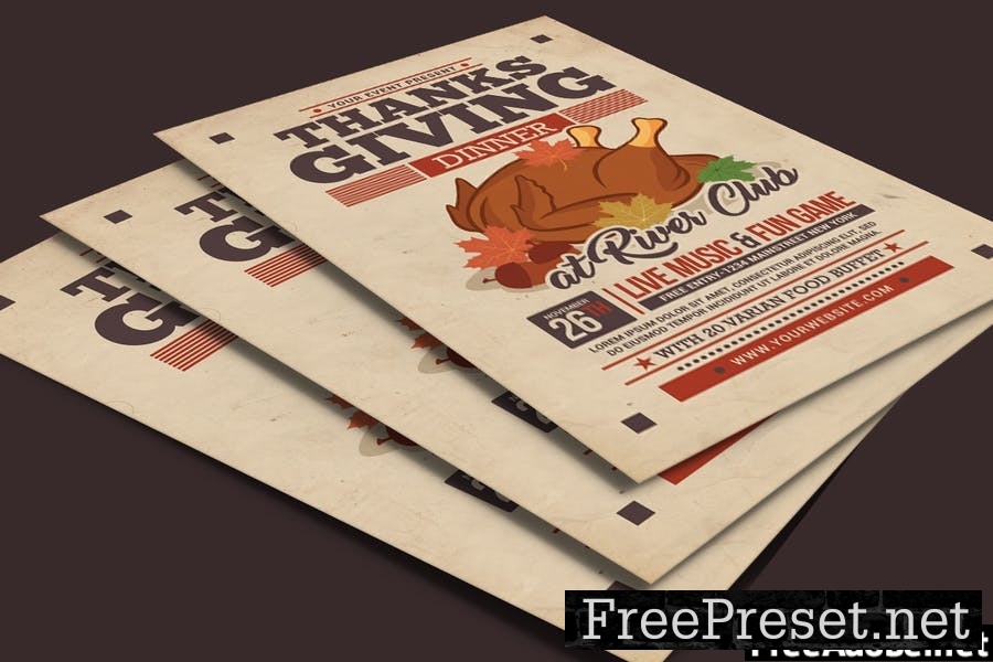 Thanksgiving Dinner Flyer QAZ7TZ2