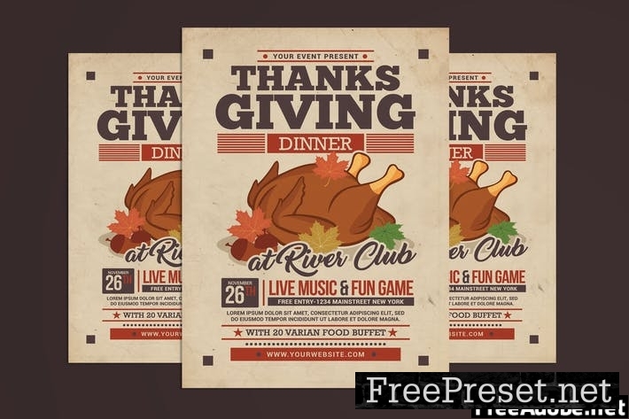 Thanksgiving Dinner Flyer QAZ7TZ2