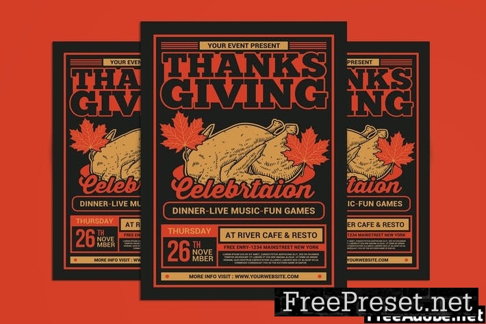 Thanksgiving Dinner Flyer 23L87SF