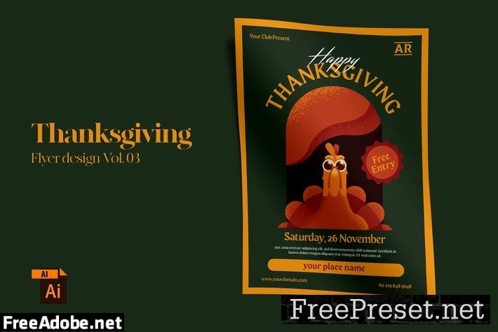 Thanksgiving Flyer Design Vol. 03 BBDLD6J