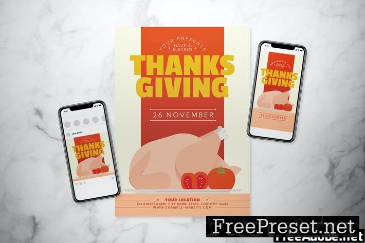 Thanksgiving Flyer Set 4KW363A