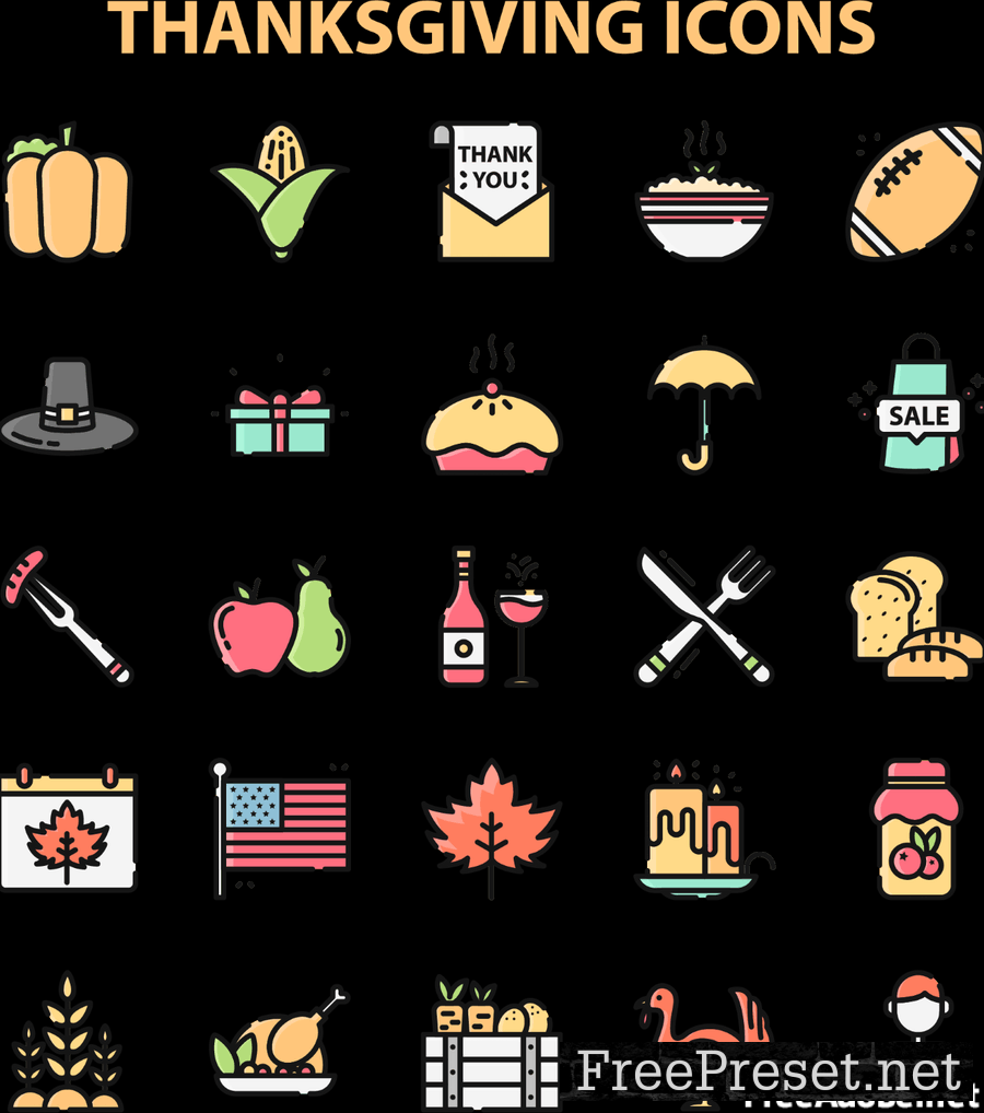 Thanksgiving Icons Set