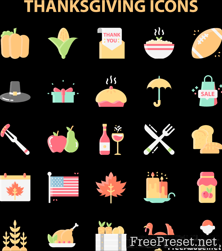 Thanksgiving Icons Set