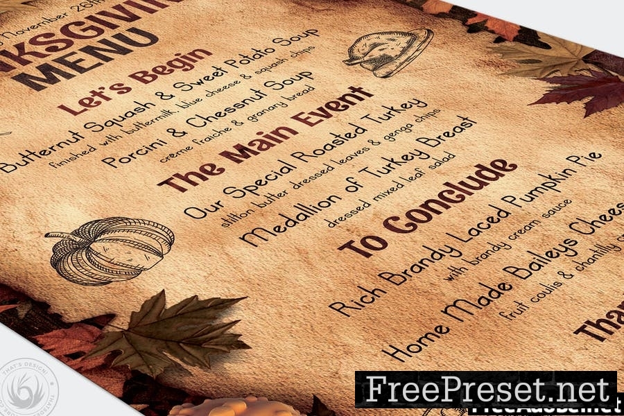 Thanksgiving Menu Template V2