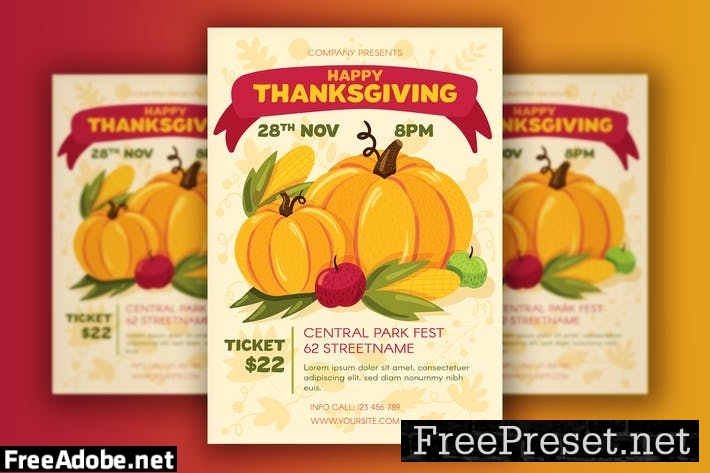 Thanksgiving Poster With Harvest CU6HUJW