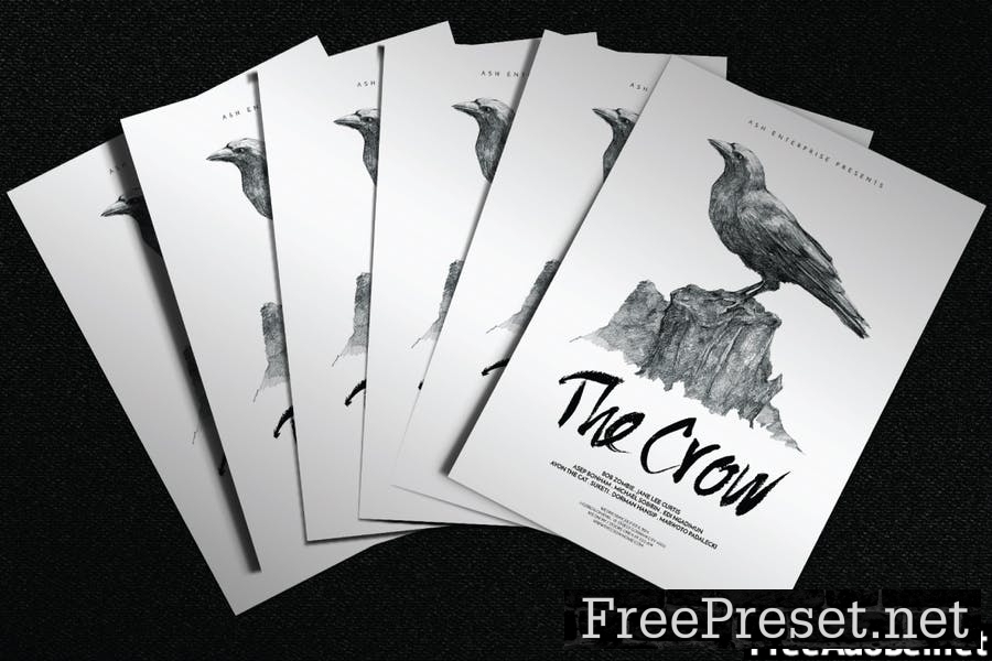 The Crow Illustrated Flyer Poster