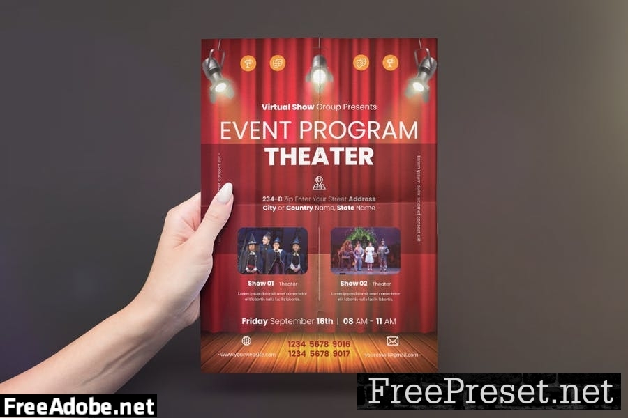 Theatre Act Flyer Design 3QU67RL