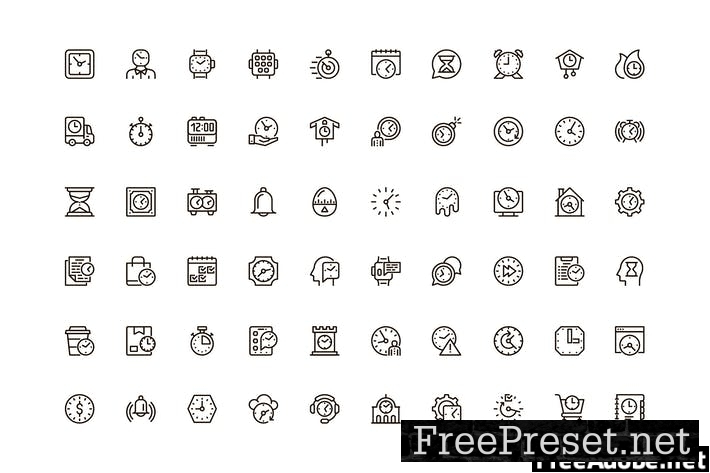 Time Unique Web Line Icons Pack NNQFS6K