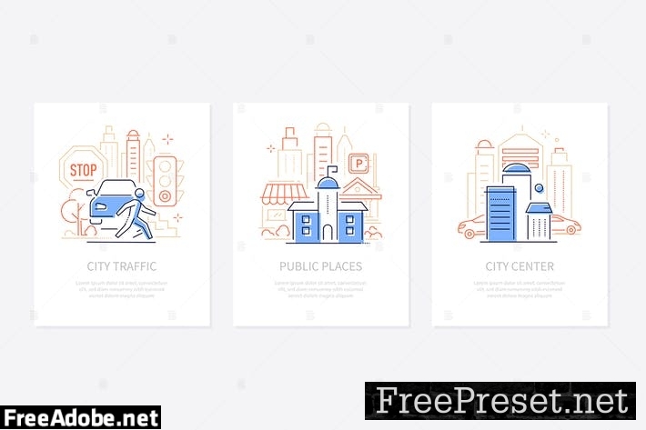 Tourist information - line design style banners MYEJ6ZH