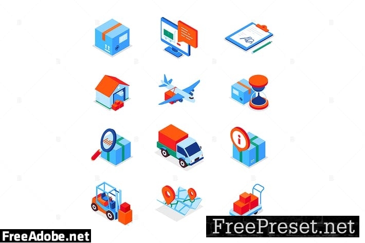 Transportation and logistics - isometric icons 9BS98MP