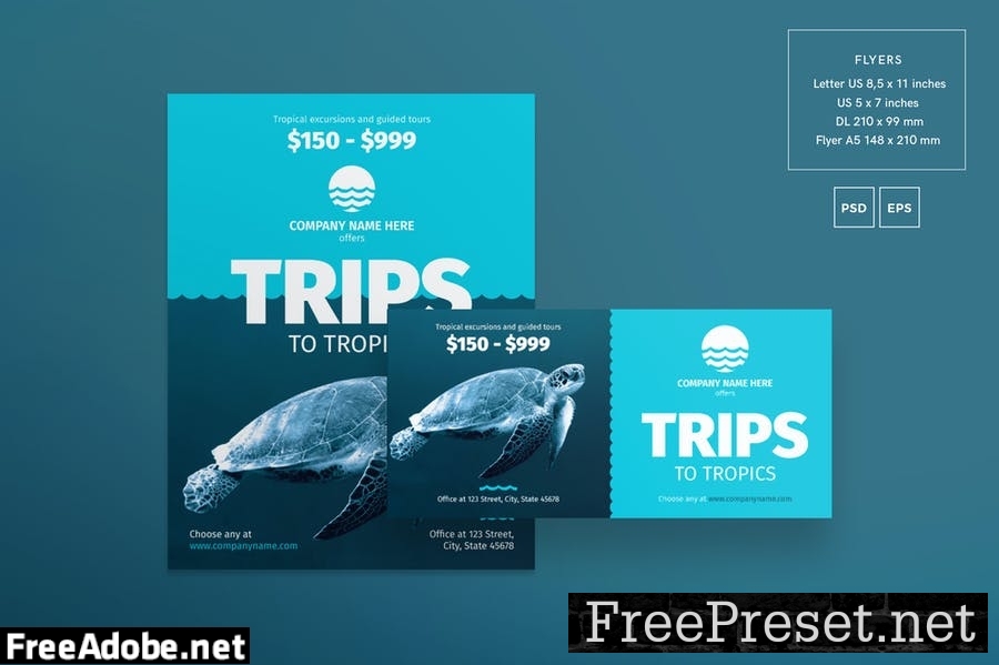 Travel Agency Flyer and Poster Template SRV8NC