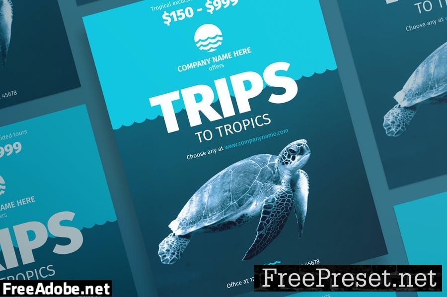 Travel Agency Flyer and Poster Template SRV8NC