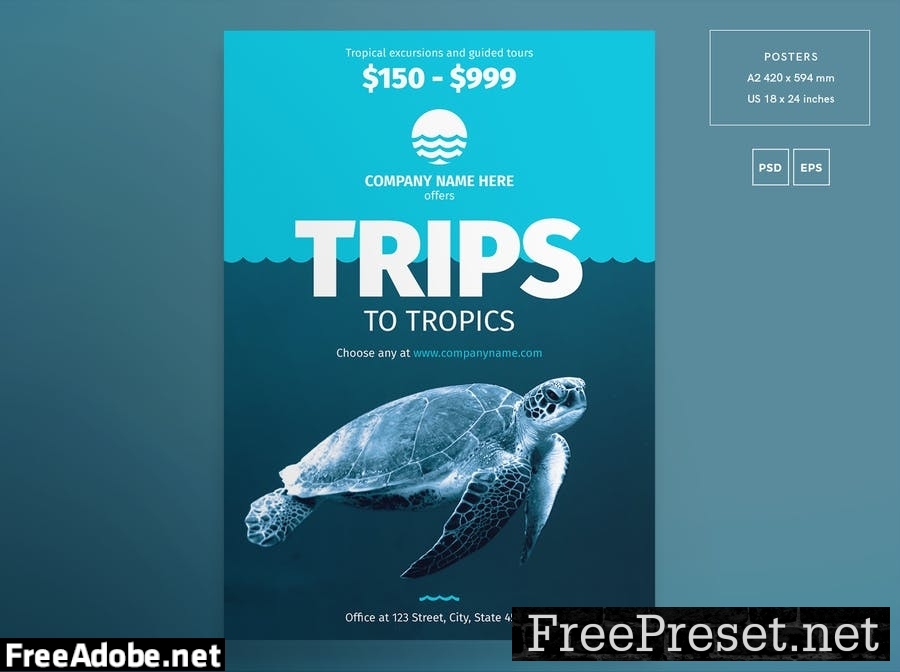 Travel Agency Flyer and Poster Template SRV8NC