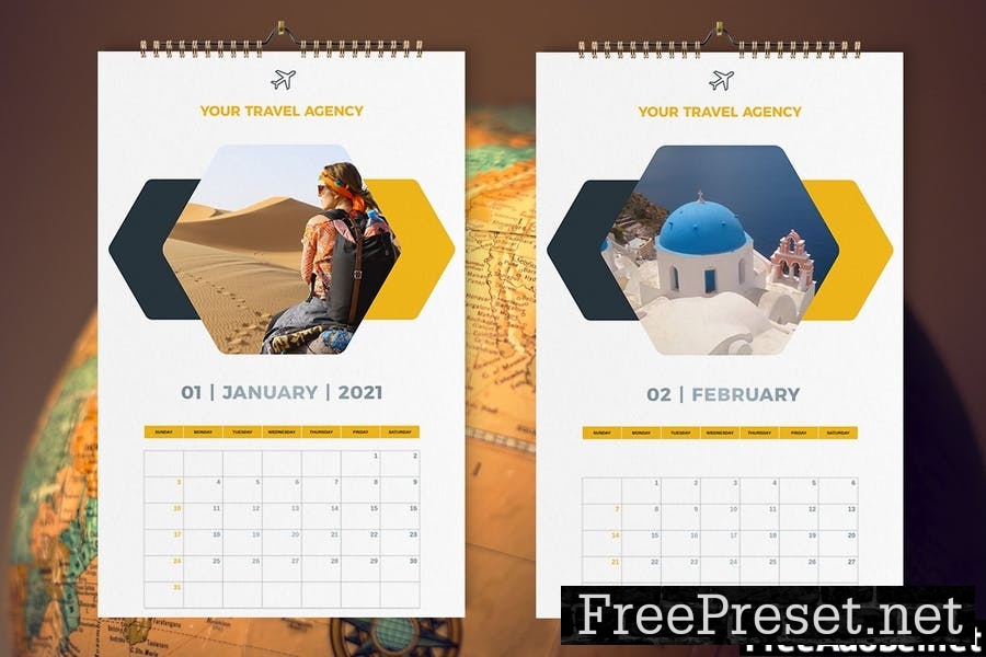 Travel Calendar 2021 Template