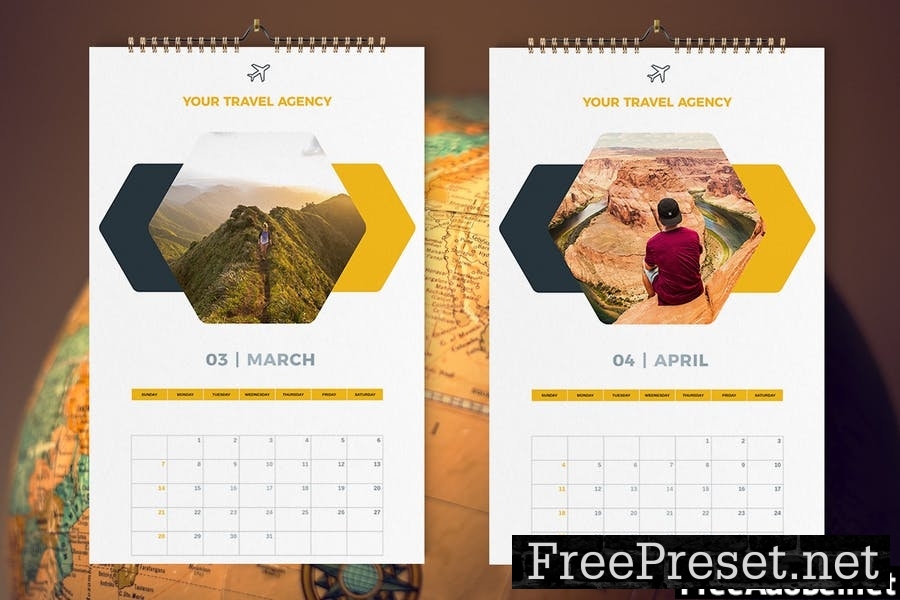 Travel Calendar 2021 Template