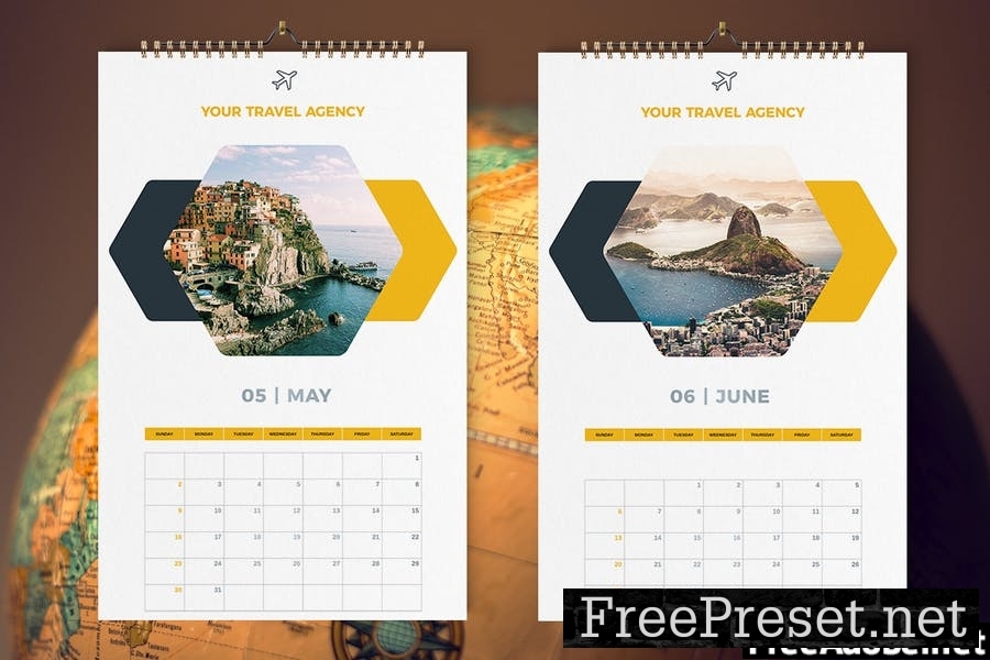 Travel Calendar 2021 Template