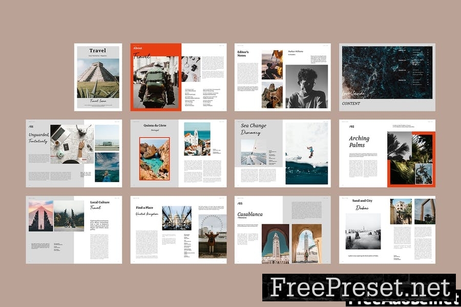 Travel Magazine Template Q32WUBG