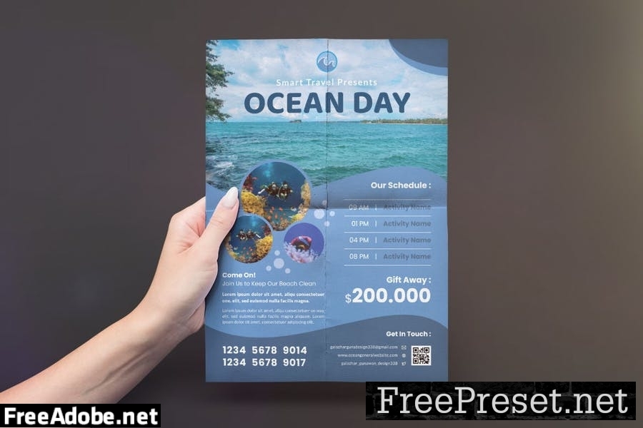 Travel Ocean / Beach Flyer Design QG4CA89