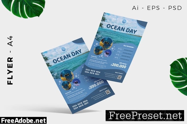 Travel Ocean / Beach Flyer Design QG4CA89