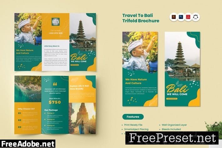 Travel Package Trifold Brochure Y7VFZ7P