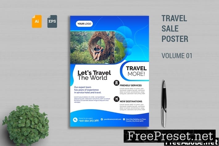 Travel Sale Poster Template Vol. 01 TJFKQRS