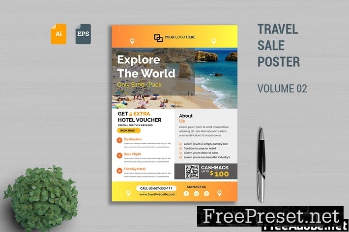 Travel Sale Poster Template Vol. 02 CA8J7FU