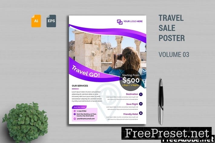 Travel Sale Poster Template Vol. 03 7CJQMRG