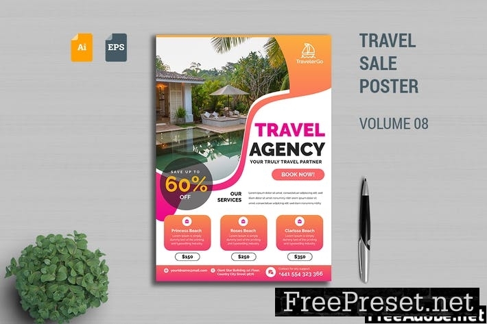 Travel Sale Poster Template Vol. 08 NJBHUFS